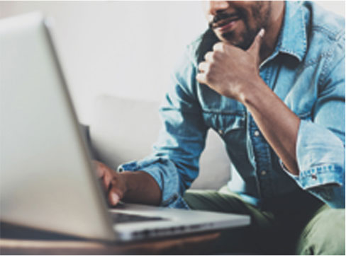 Person looking at a computer